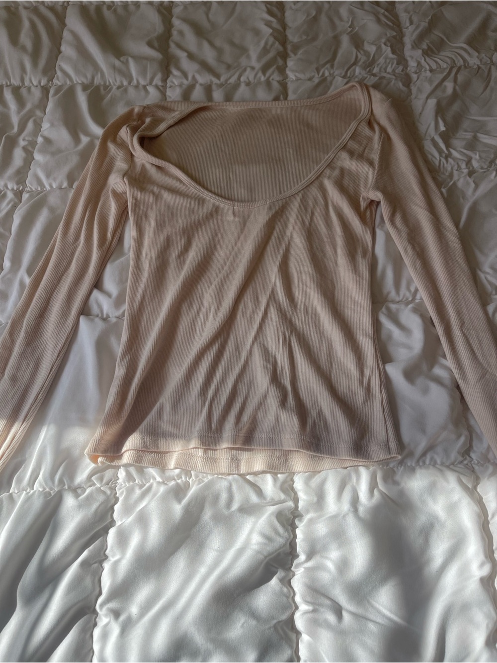 nuuds Pale Blush Ribbed Long-Sleeve Top - Picture 2 of 3